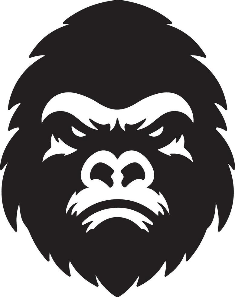 arrabbiato gorilla ululato viso logo silhouette , nero colore silhouette 19 vettore