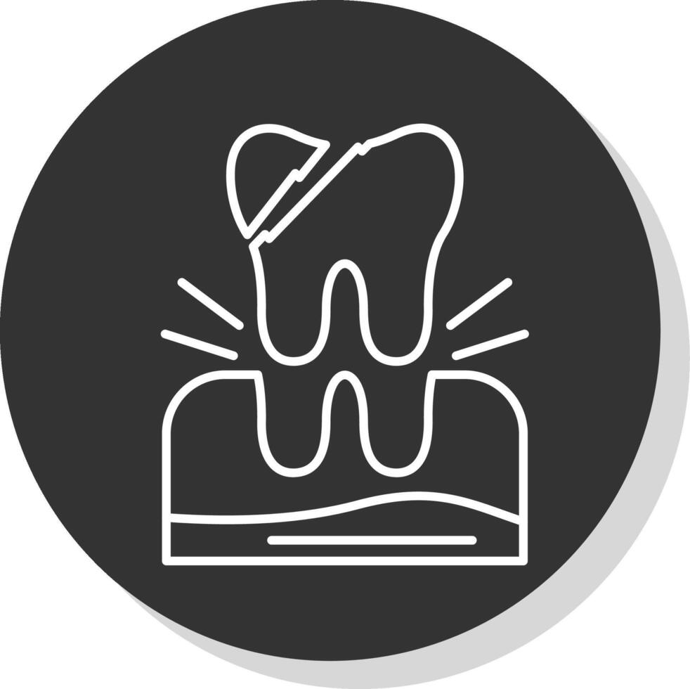 dente estrazione linea grigio cerchio icona vettore