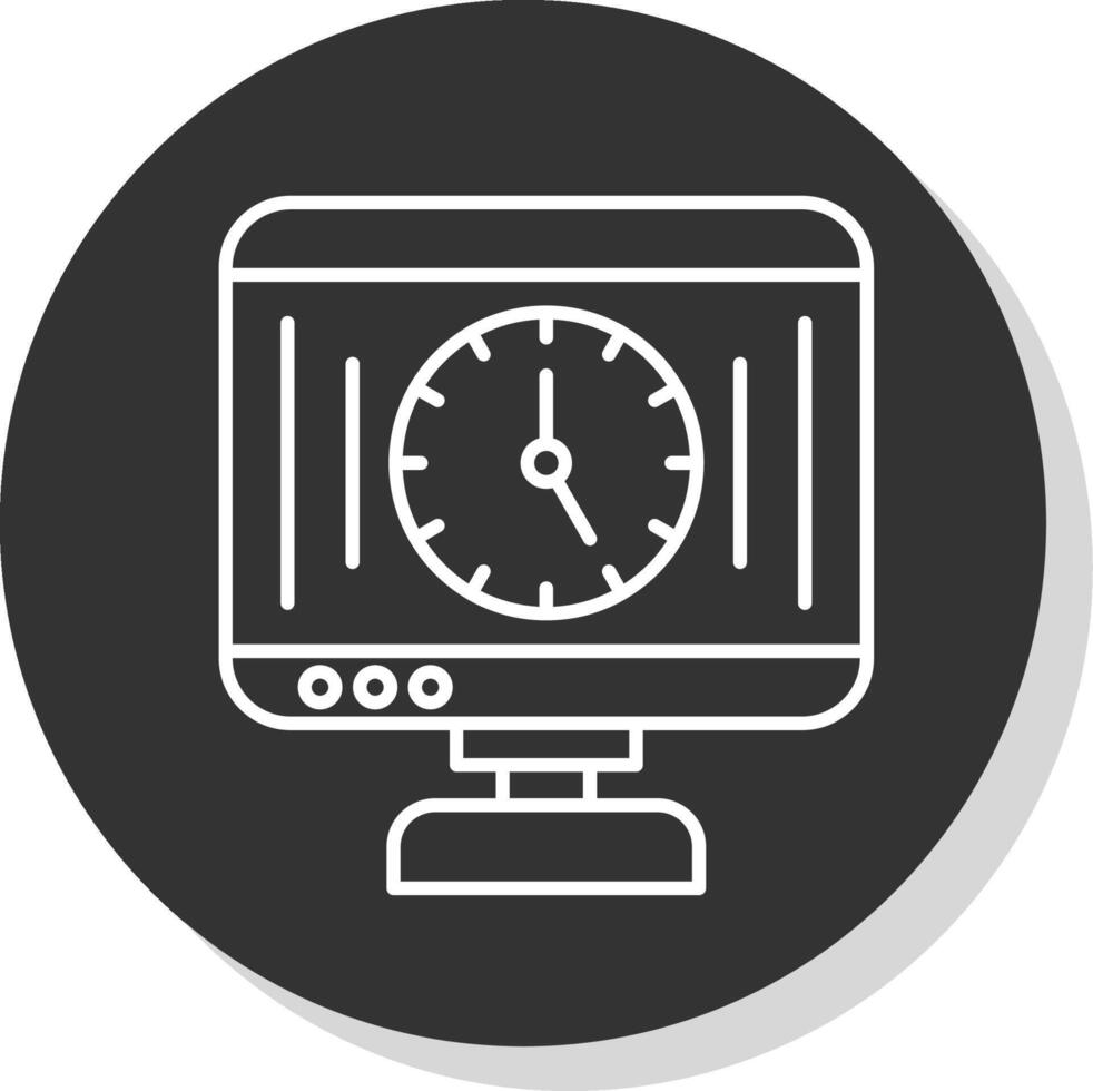 tempo gestione linea grigio cerchio icona vettore