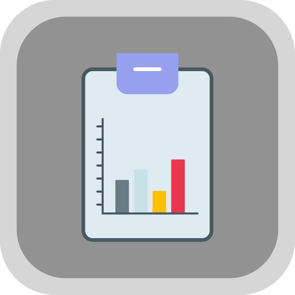 bar grafico piatto il giro angolo icona vettore