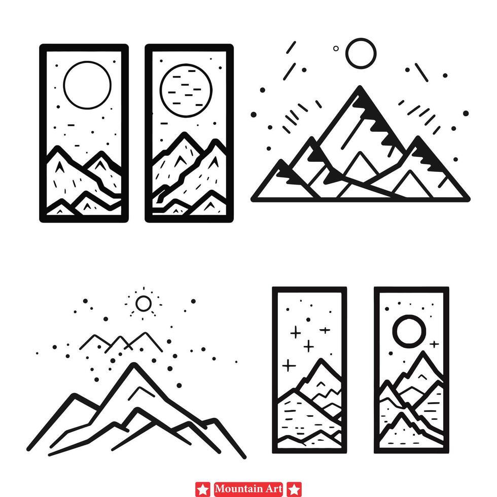 picchi di possibilità ispirando montagna gamma sagome per creativo menti vettore