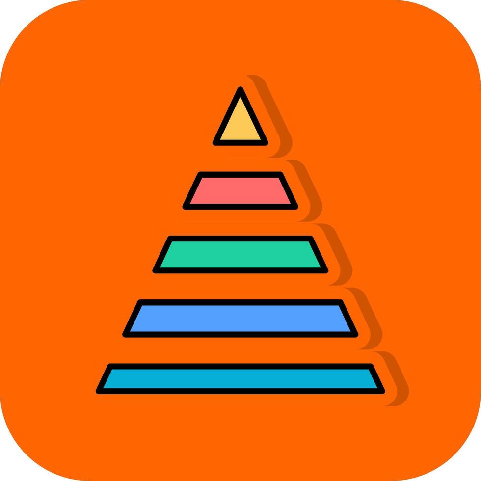 piramide grafico pieno arancia sfondo icona vettore