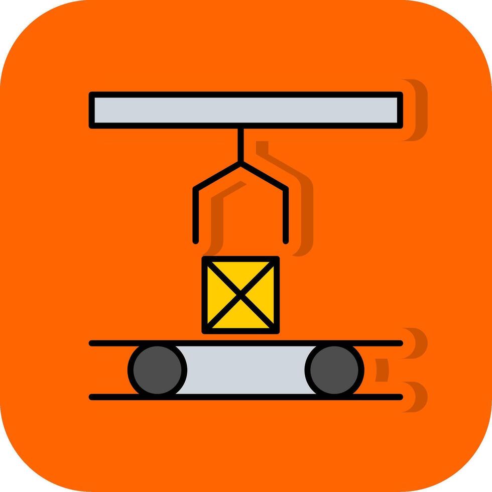 massa produzione pieno arancia sfondo icona vettore