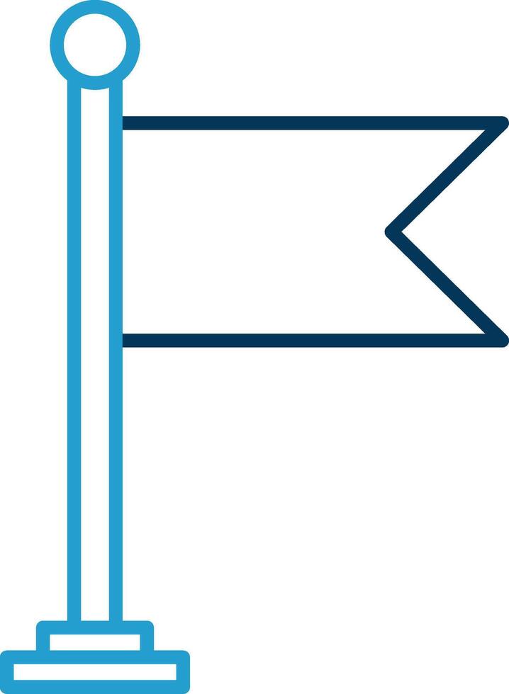 bandiera linea blu Due colore icona vettore