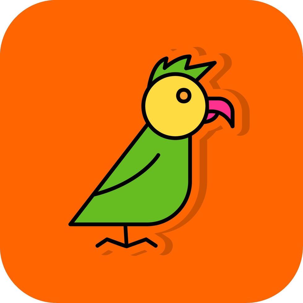 pappagallo pieno arancia sfondo icona vettore