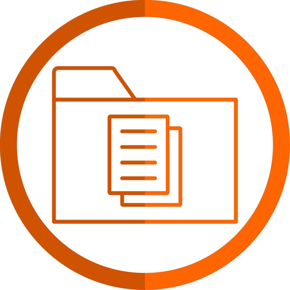 documenti linea arancia cerchio icona vettore