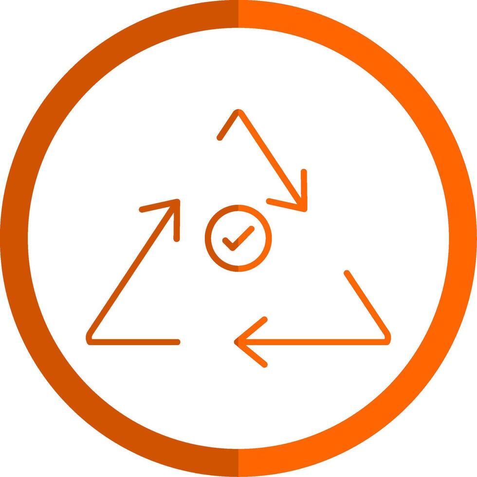 riciclare linea arancia cerchio icona vettore