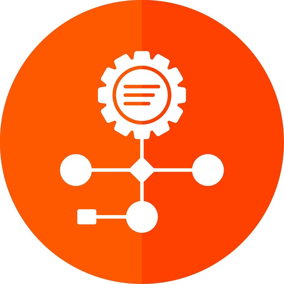 flusso di lavoro glifo rosso cerchio icona vettore