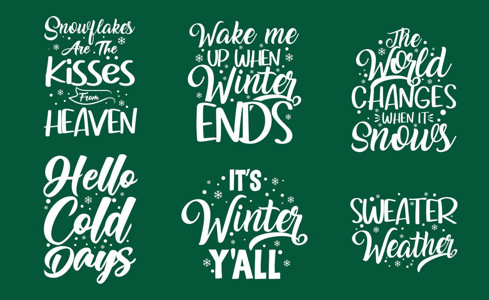lo slogan della tipografia invernale o della neve cita il pacchetto di design vettore