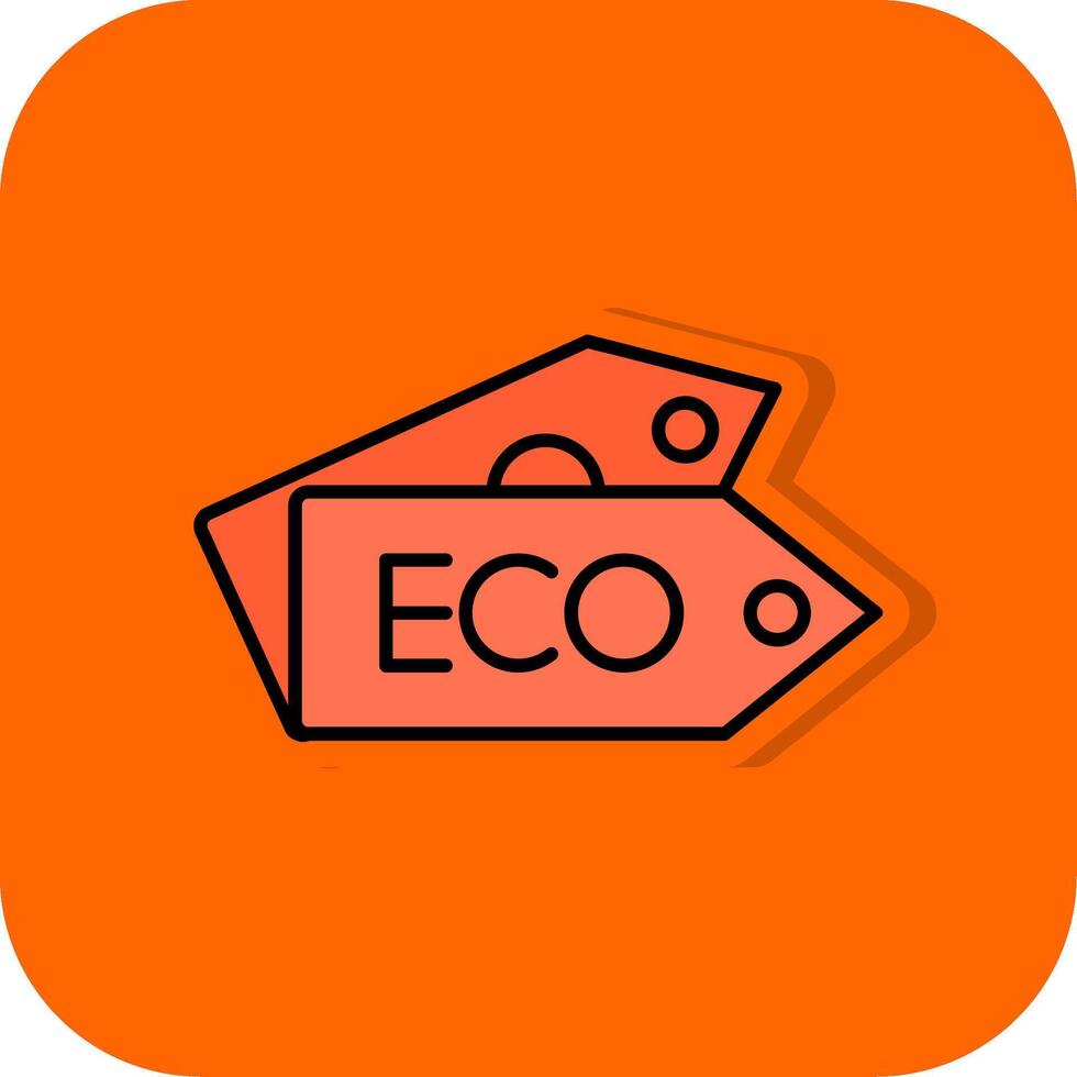 eco etichetta pieno arancia sfondo icona vettore