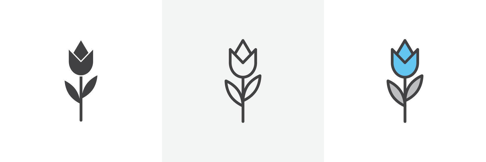 tulipano icona impostato vettore