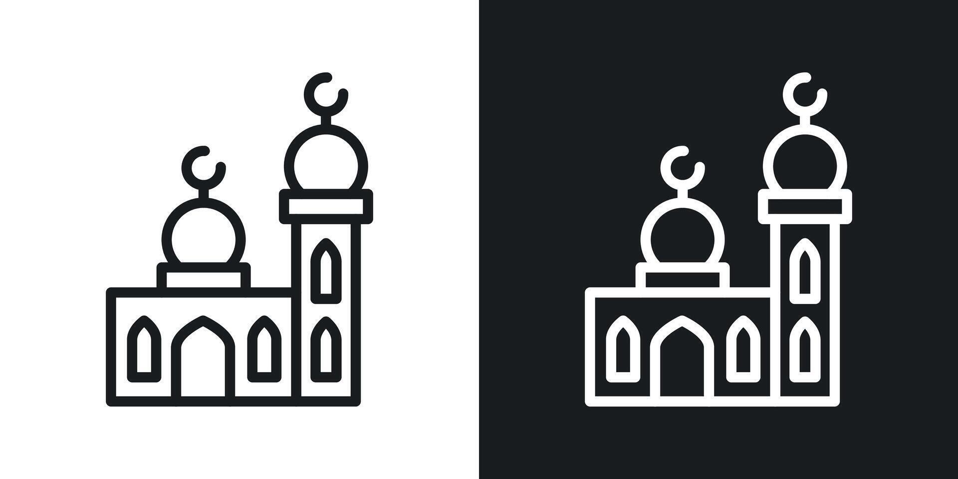 set di icone di moschea vettore