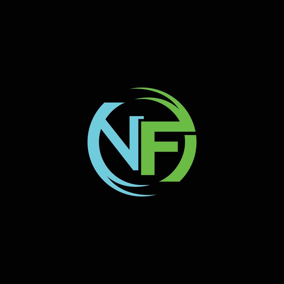 nf lettera iniziale logo design vettore