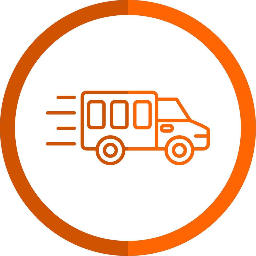 consegna camion linea arancia cerchio icona vettore