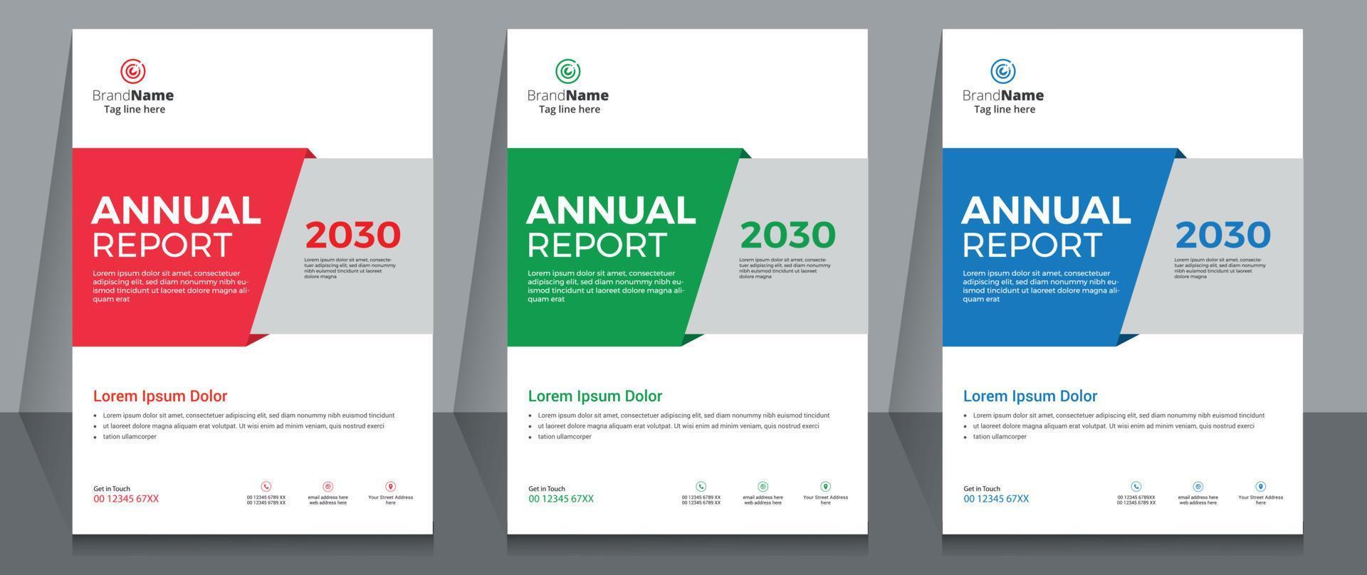 progettazione del layout del modello di copertina dell'opuscolo aziendale della relazione annuale. vettore