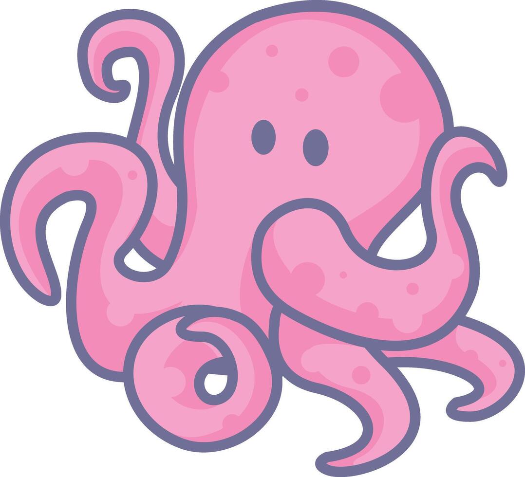 un polpo con un' rosa corpo e tentacoli vettore