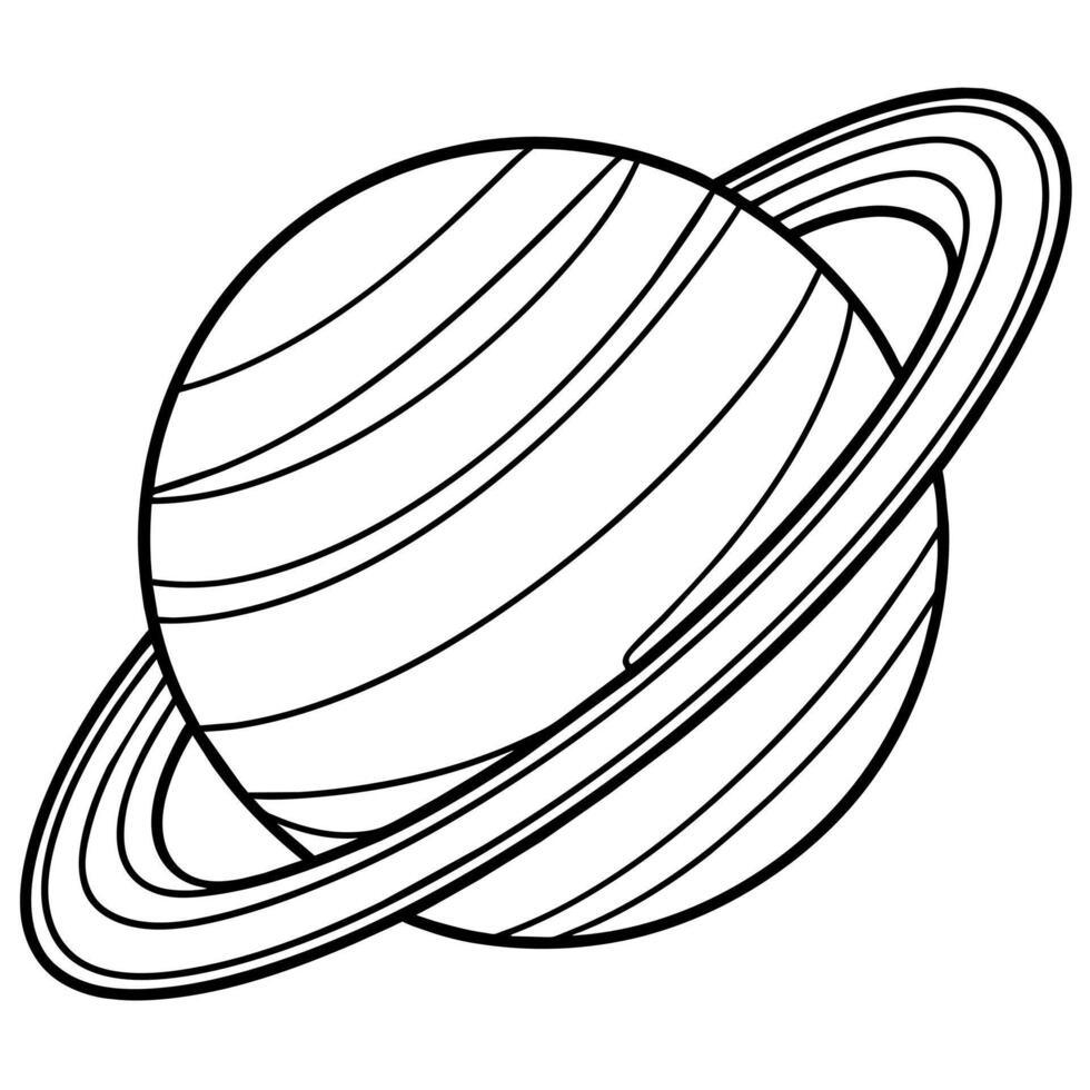 Saturno pianeta schema illustrazione digitale colorazione libro pagina linea arte disegno vettore