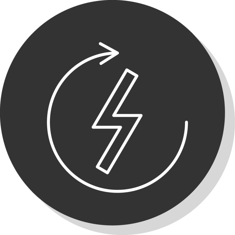 rinnovabile energia linea grigio cerchio icona vettore