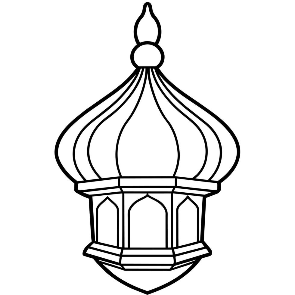 moschea lampada schema illustrazione digitale colorazione libro pagina linea arte disegno vettore