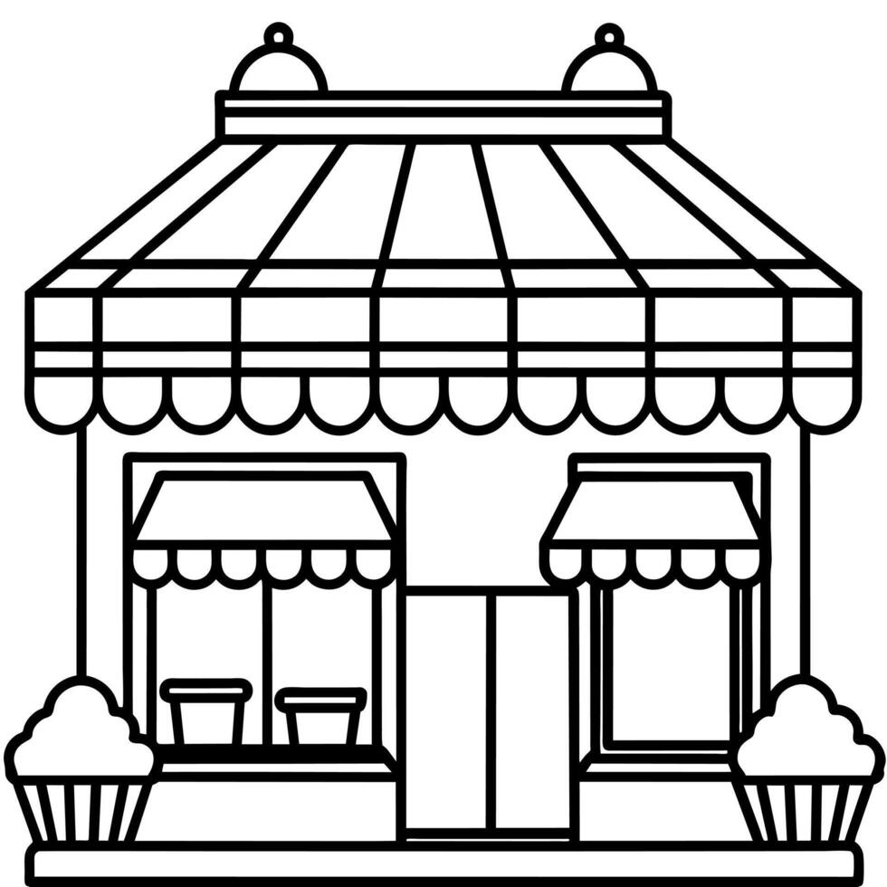 negozio schema illustrazione digitale colorazione libro pagina linea arte disegno vettore