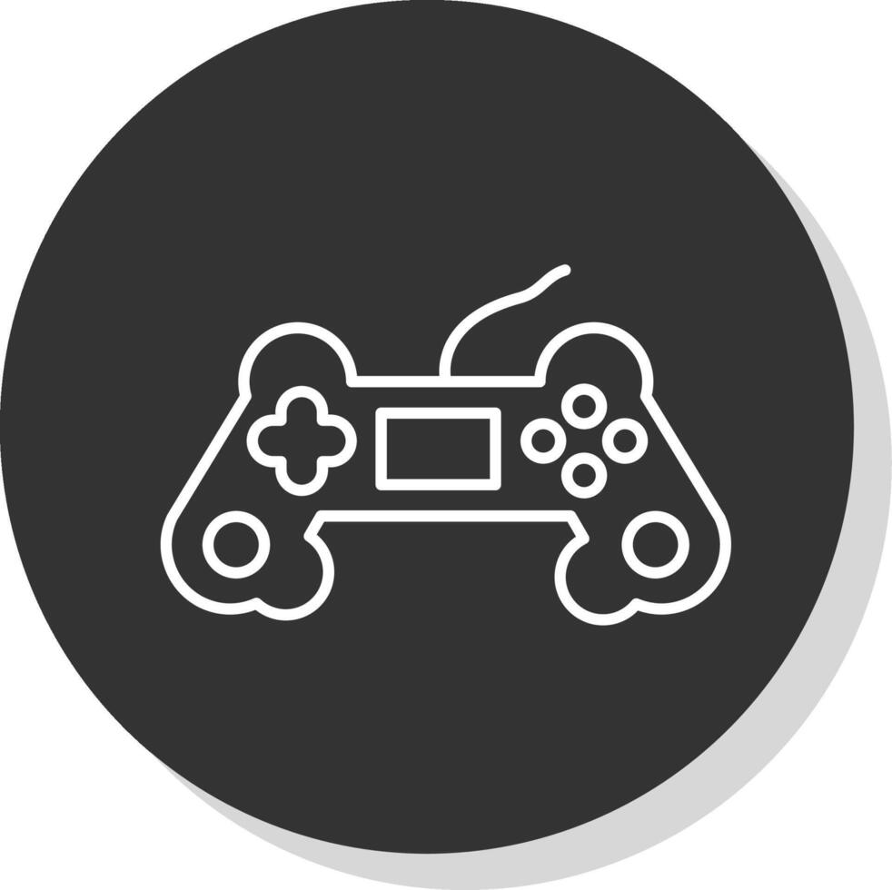 gioco controllore linea grigio cerchio icona vettore
