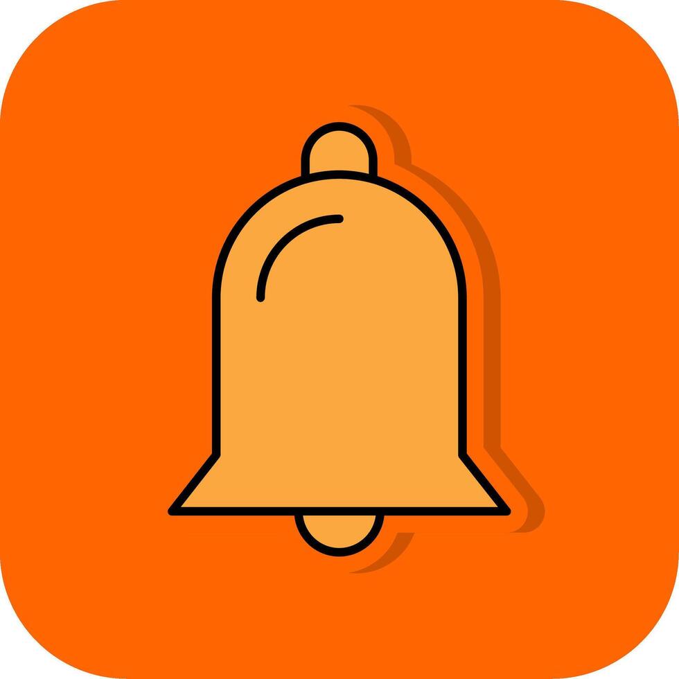 campana pieno arancia sfondo icona vettore