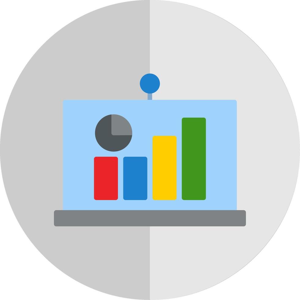 statistiche piatto scala icona vettore