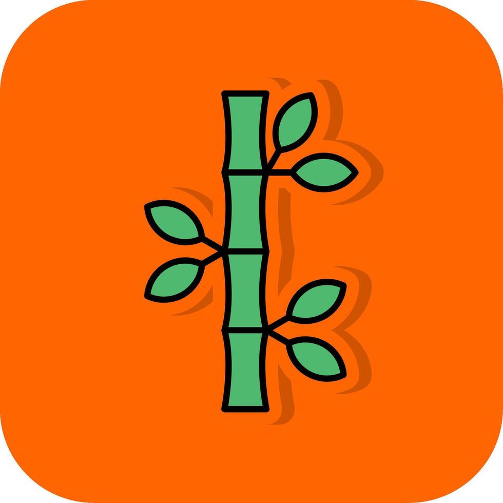 bambù pieno arancia sfondo icona vettore