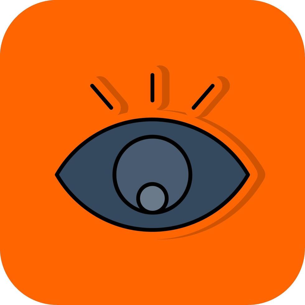 occhio pieno arancia sfondo icona vettore