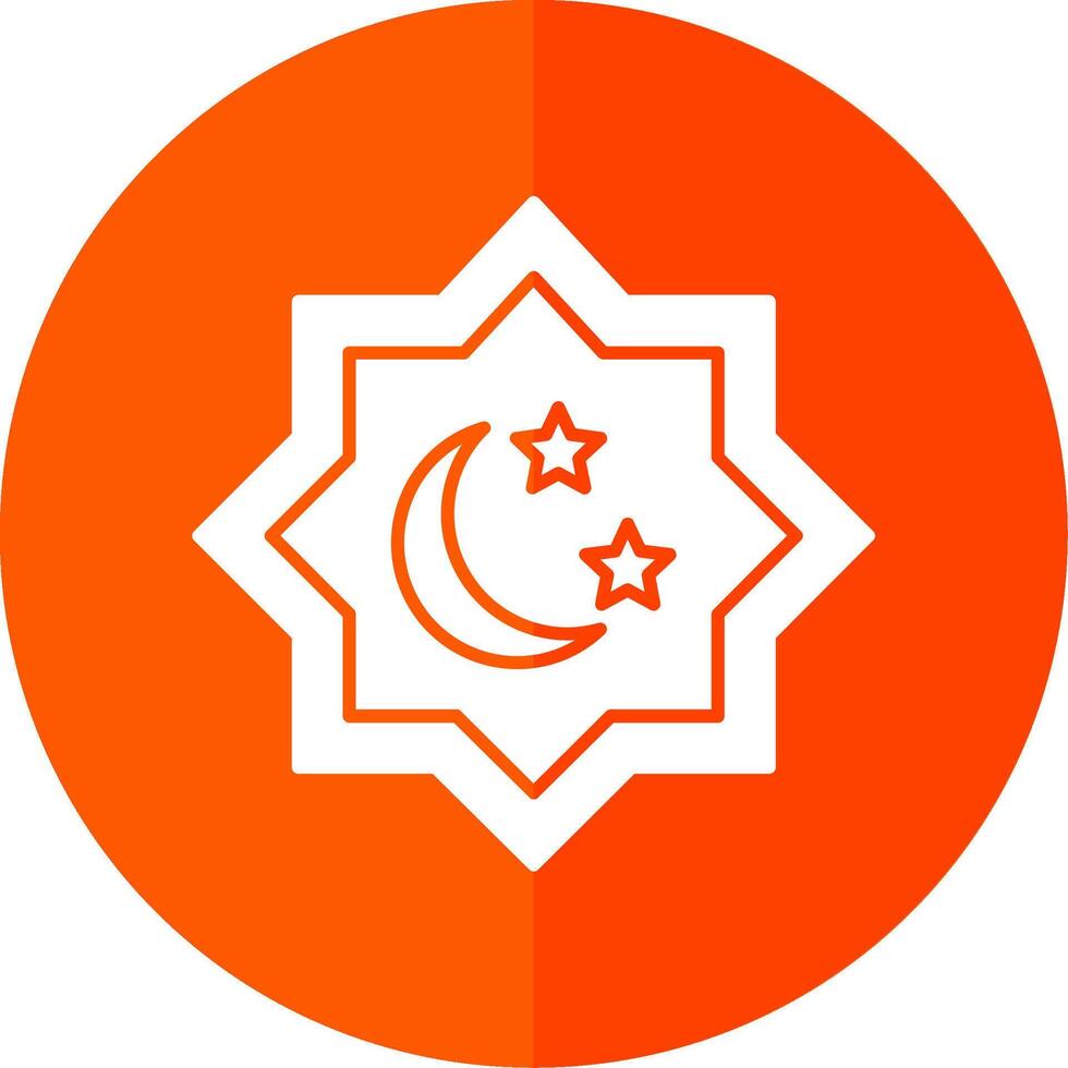 islamico stella glifo rosso cerchio icona vettore