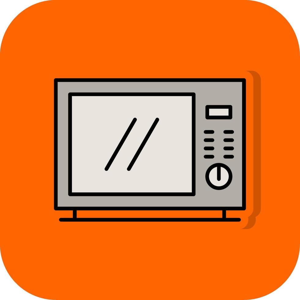 microonde pieno arancia sfondo icona vettore