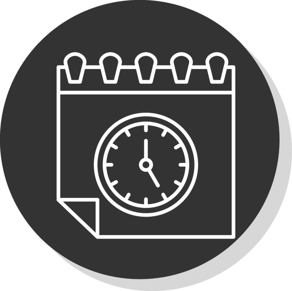 calendario linea grigio cerchio icona vettore