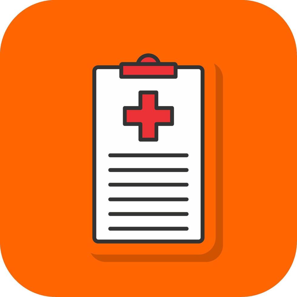 medico grafico pieno arancia sfondo icona vettore