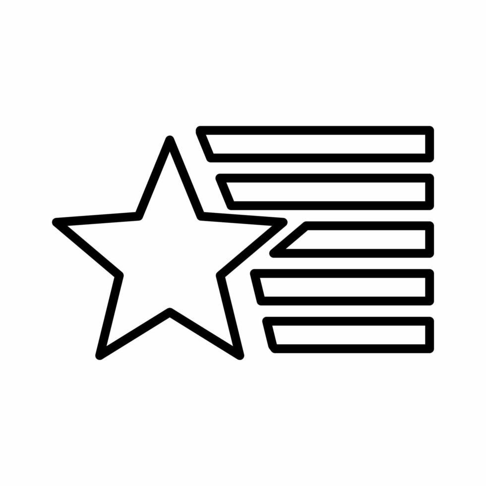 icona stella e strisce usa line.eps vettore