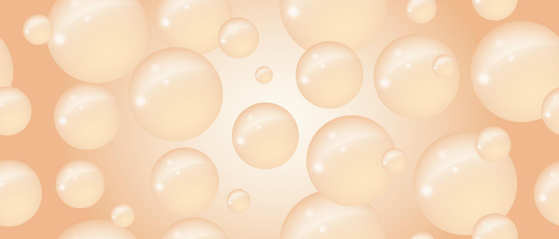 un' beige sfondo con molti bolle su esso. astratto bolla sfondo. 3d struttura di liquido con chiazze. senza soluzione di continuità modello. illustrazione. vettore