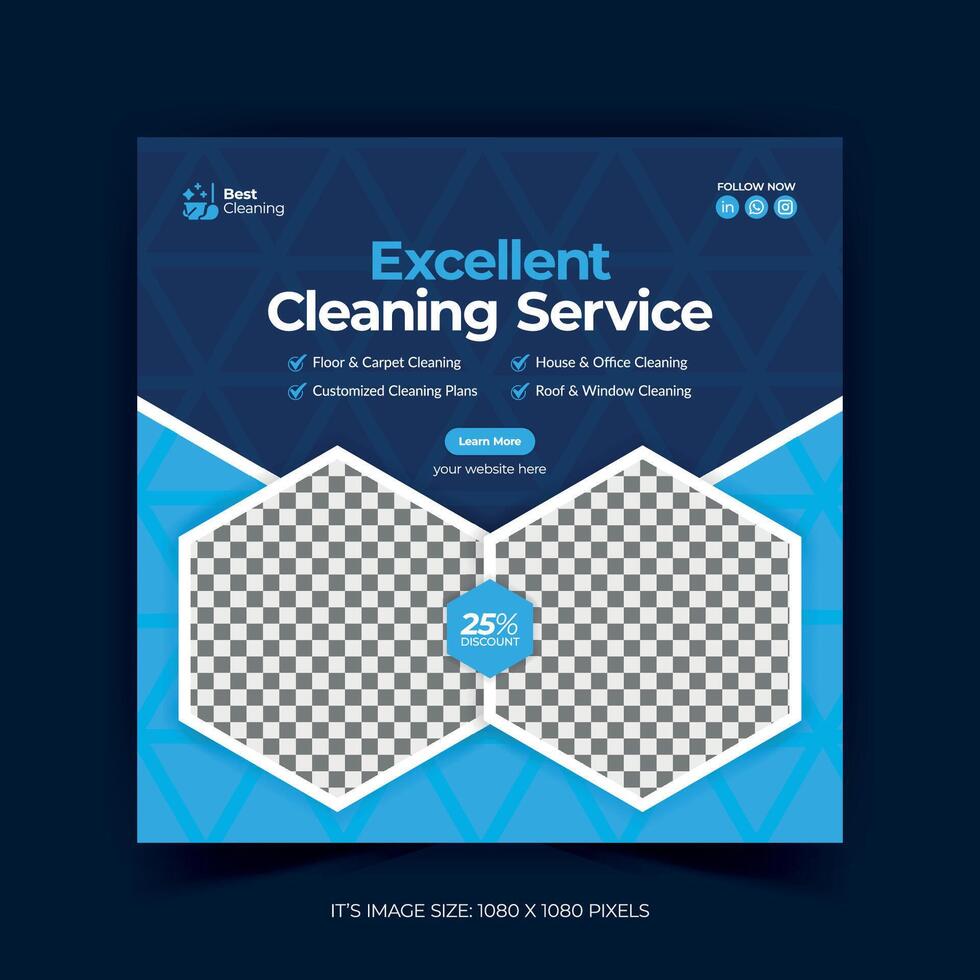 piazza sociale media inviare e in linea bandiera design modello per pulizia Servizi vettore