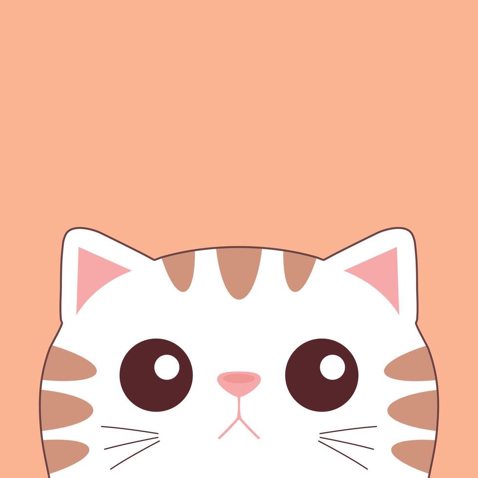 carino sbirciando soriano gatto viso. curioso gatto. carino cartone animato carattere. illustrazione vettore