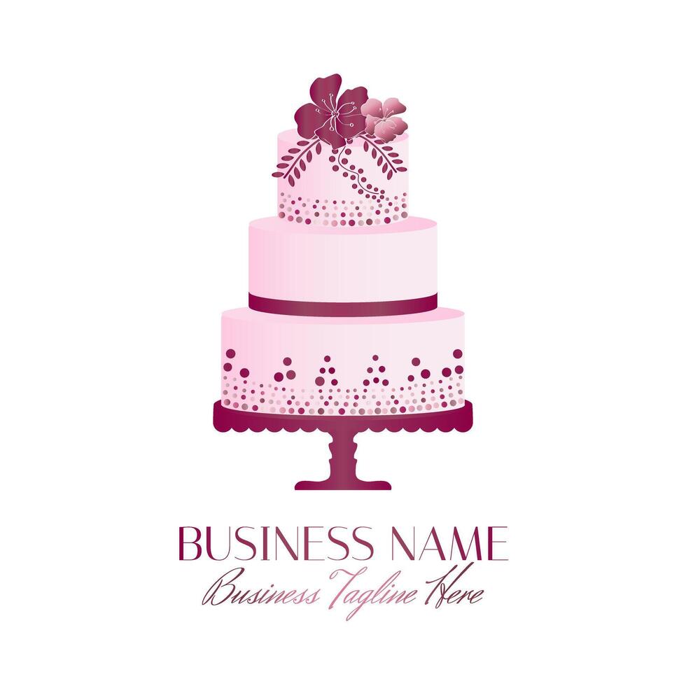 rosa forno logo design con un' torta vettore