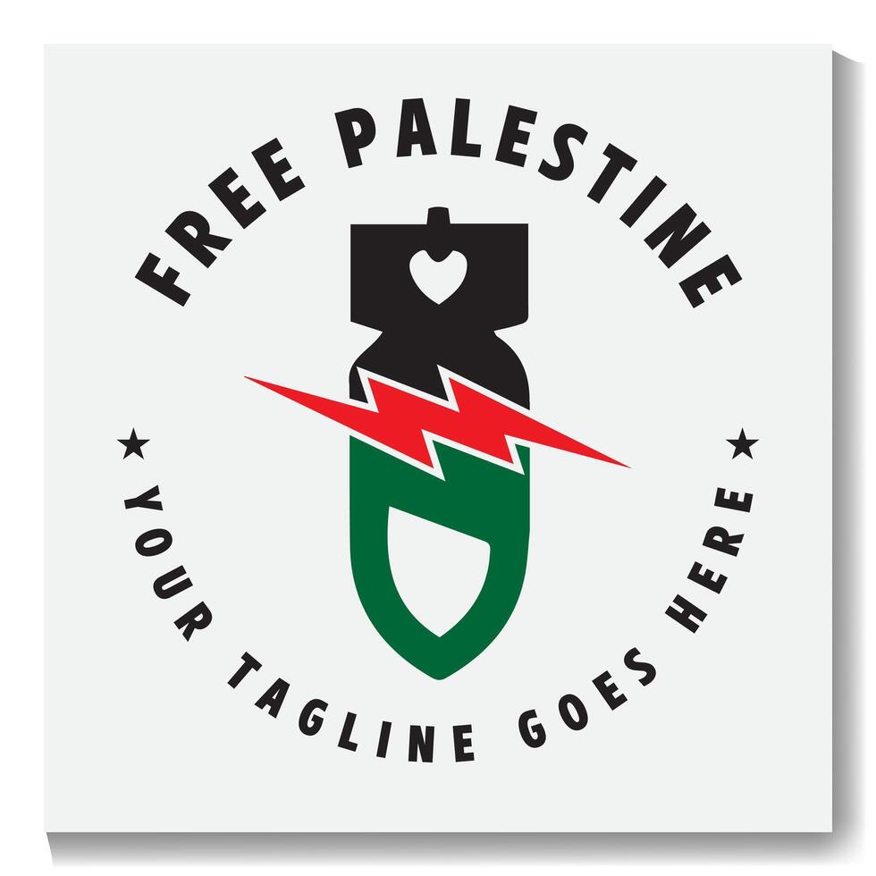 Palestina distintivo logo moderno cerchio logo. Palestina bandiera illustrazione piatto design. vettore