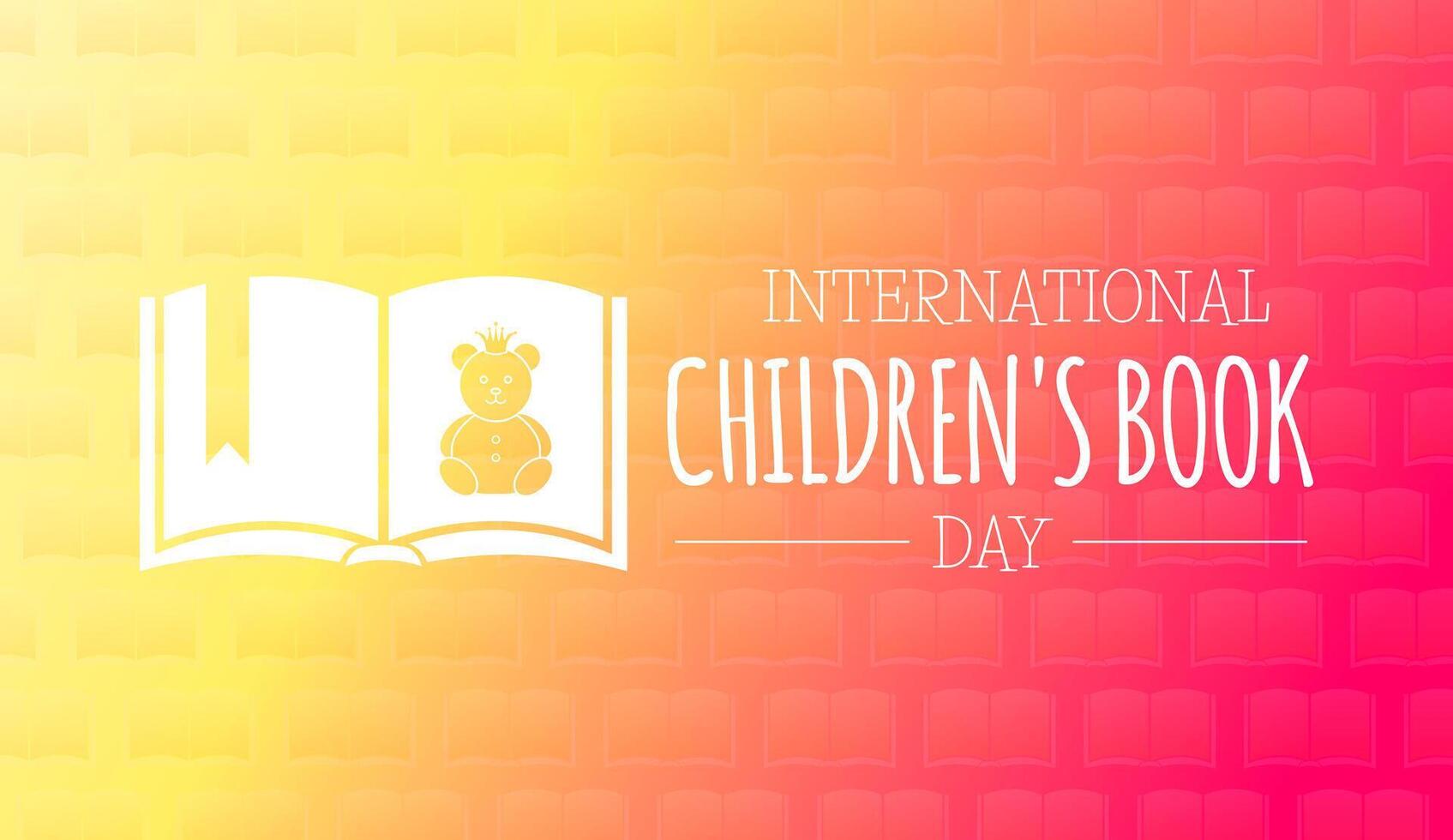 internazionale figli di libro giorno illustrazione design nel giallo e rosso colore vettore
