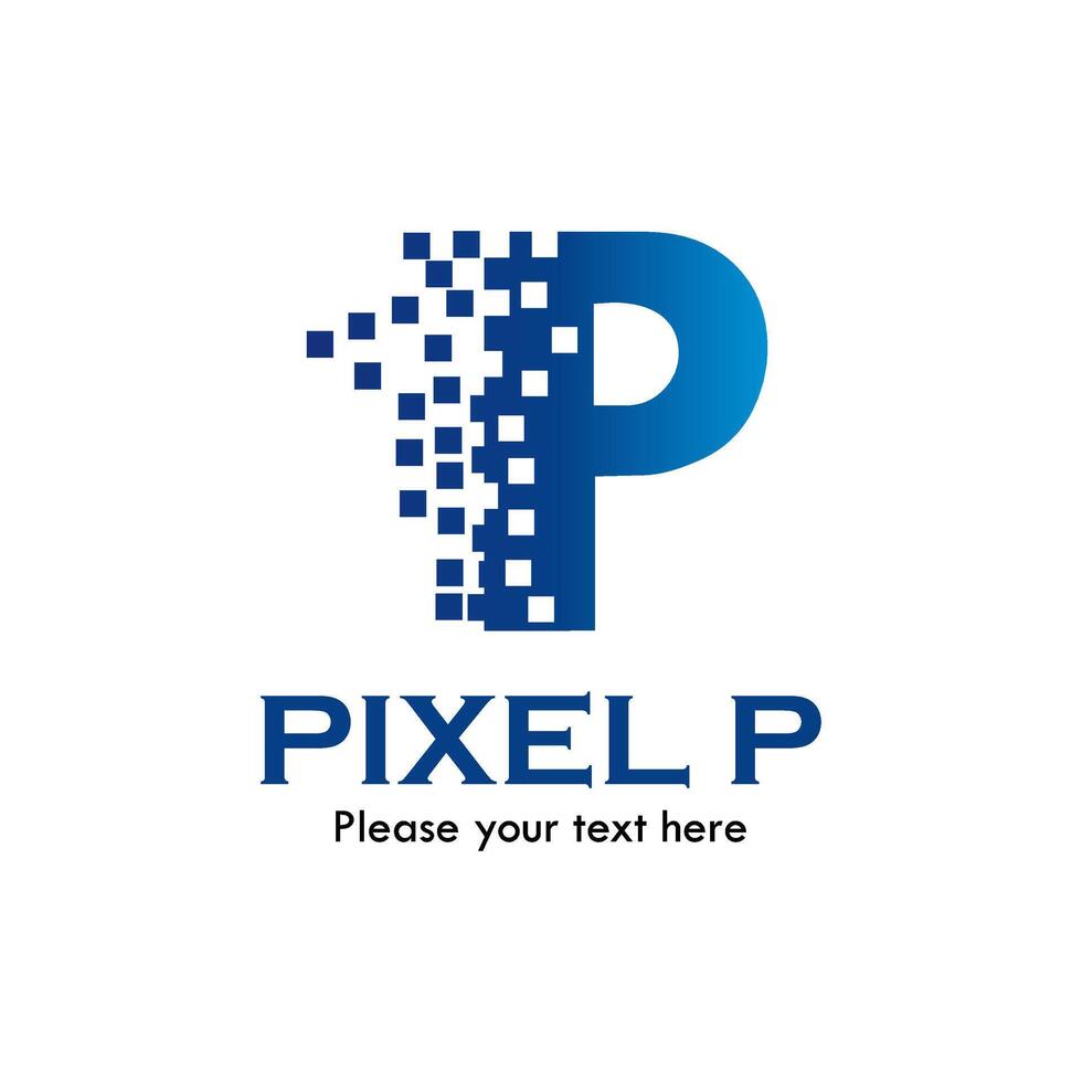pixel p font logo modello illustrazione vettore