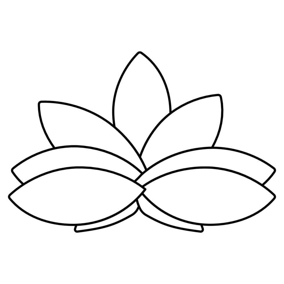 linea loto icona Cinese pianta su acqua vettore