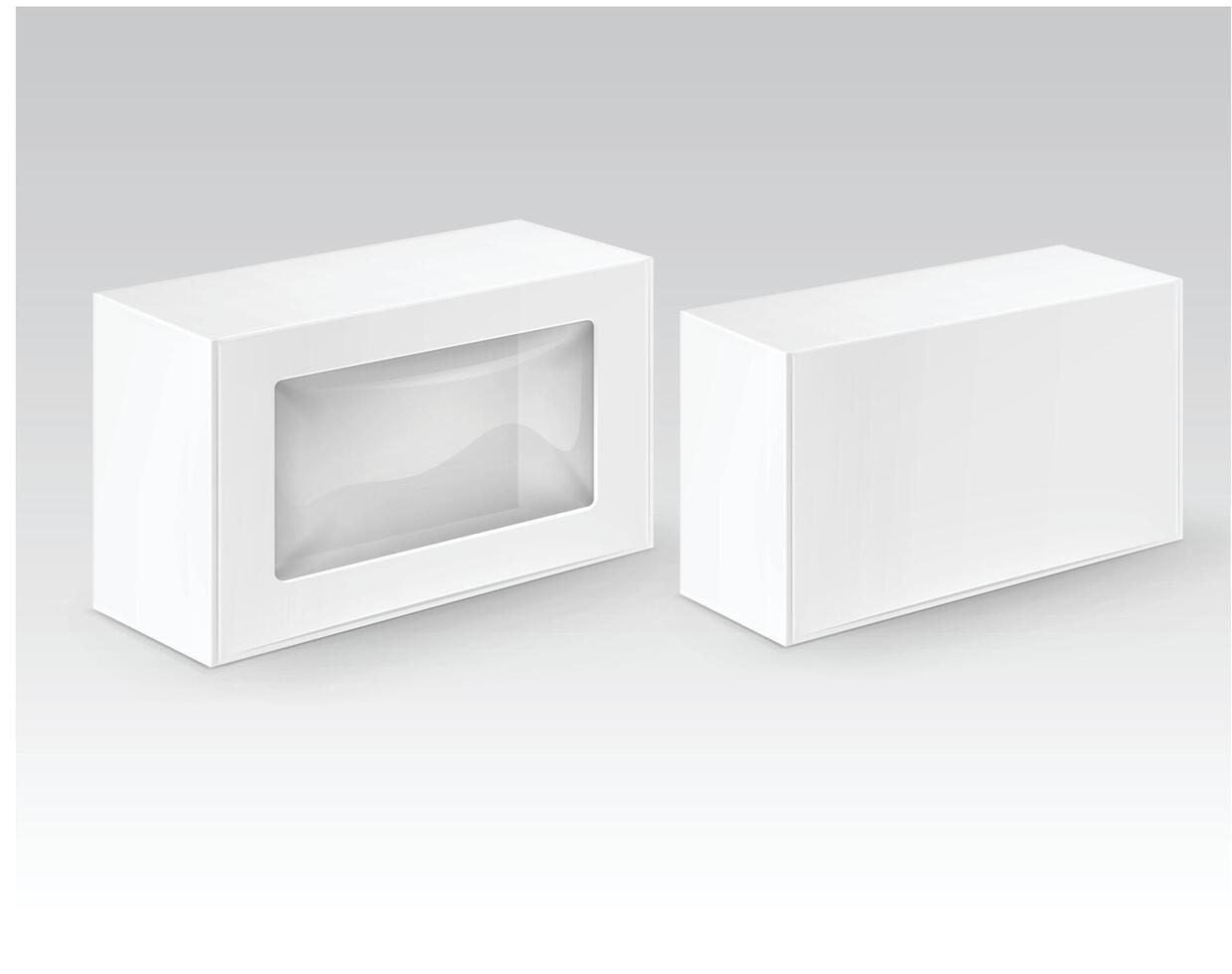 bianca e Marrone scatole confezione per Sandwich cibo regalo altro prodotti con plastica finestra finto vettore