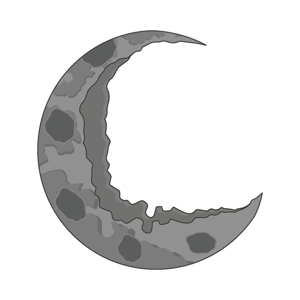 illustrazione di mezzaluna Luna vettore