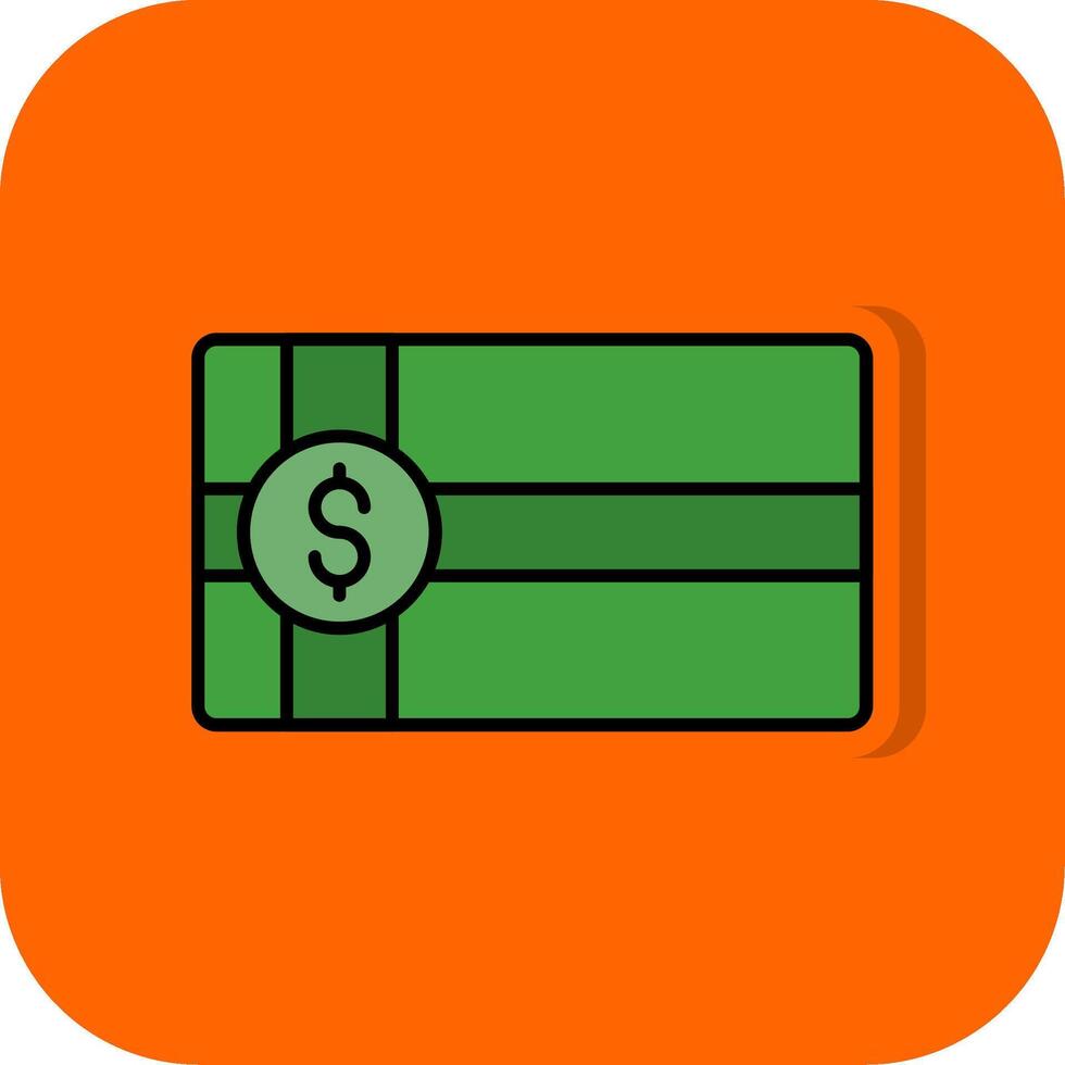 pagamento voucher; tagliando pieno arancia sfondo icona vettore