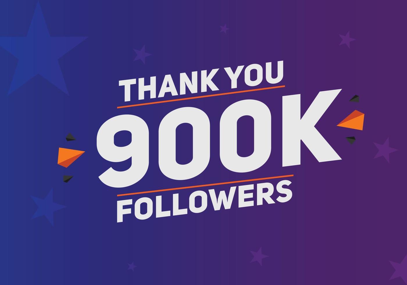 900k follower grazie modello colorato celebrazione social media follower realizzazione congratulazioni 900000 follower vettore