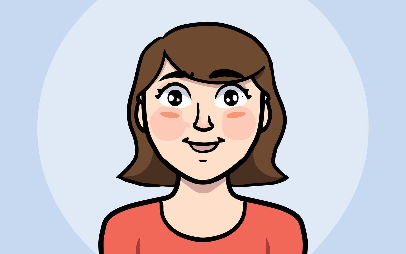 donna cartone animato stile profilo avatar immagine vettore