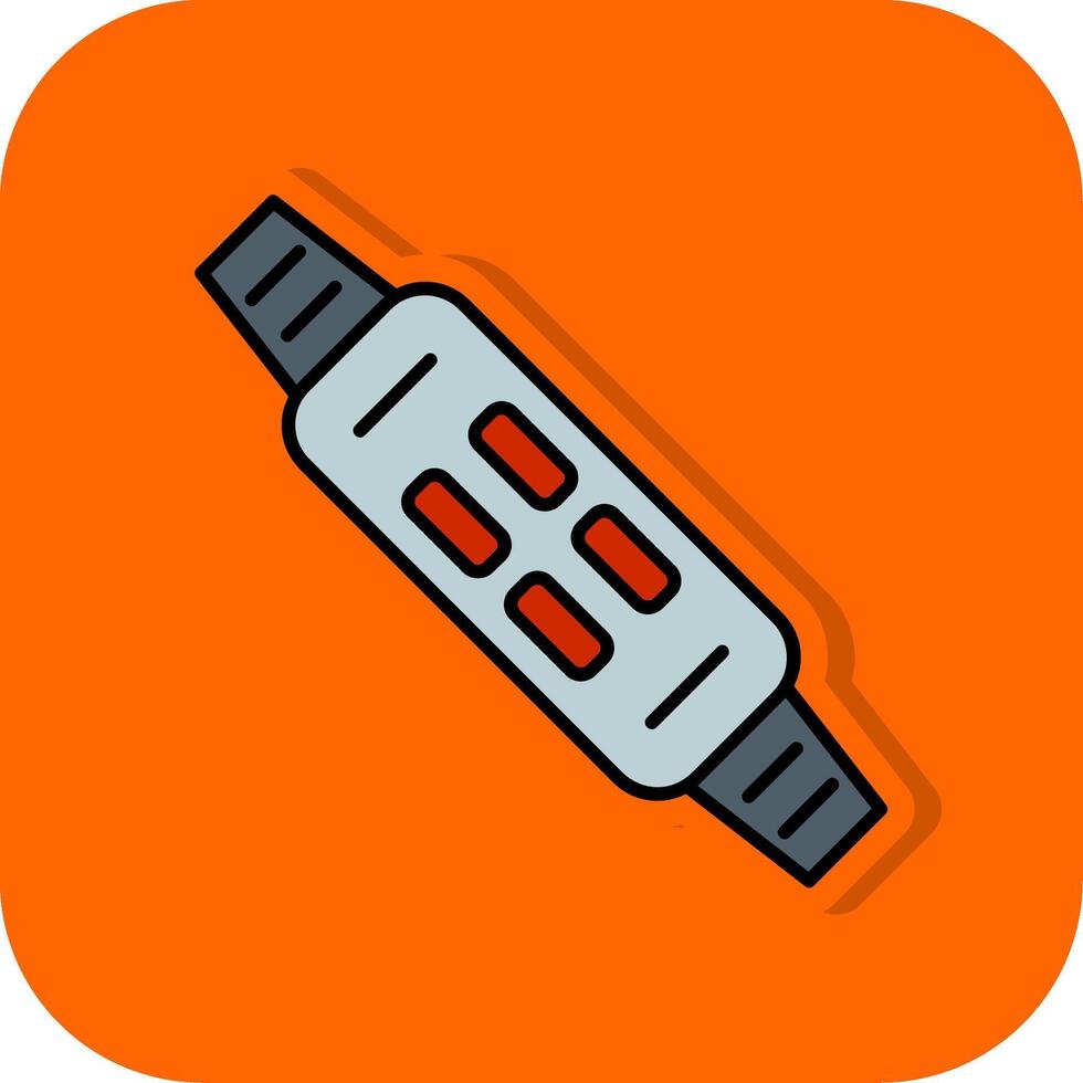 fitness braccialetto pieno arancia sfondo icona vettore