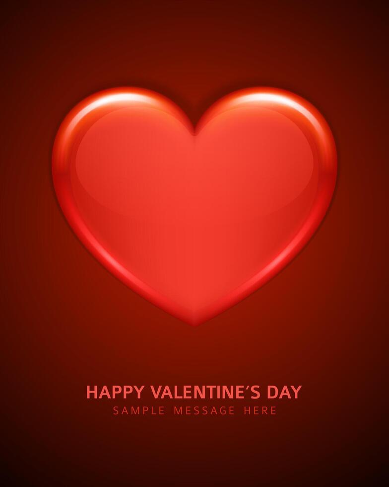 san valentino giorno carta con cuore su rosso sfondo vettore