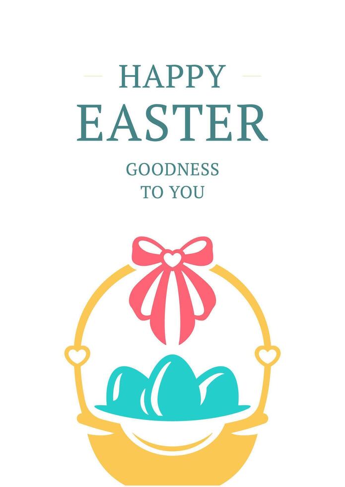 contento Pasqua Vintage ▾ saluto carta religioso vacanza cestino dipinto uova design modello vettore